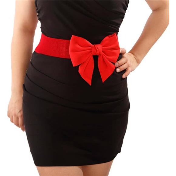 Sexy Bowknot Wide Elastic Waist Belts for Women Color 6 - Picture 2 of 5